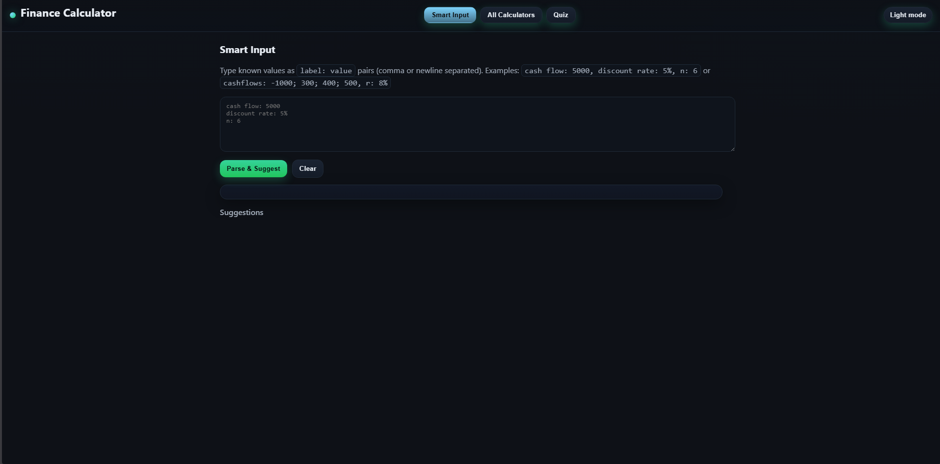 Finance Calculator screenshot